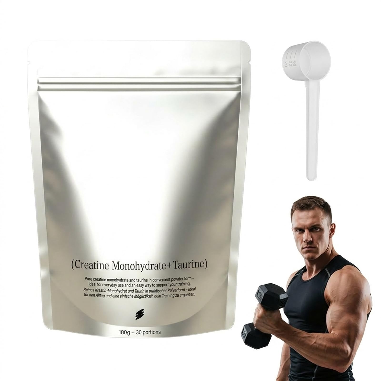 Creatin und Taurin Powder Original & Vegan, kreatin und taurin für Männer und Frauen, Hochwertige Inhaltsstoffe, Natürlich, für Männer und Frauen Fitnessbegeisterte, 180g(1)
