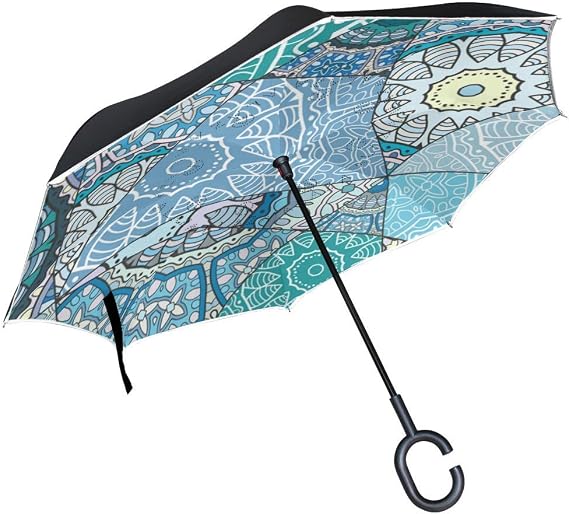 Paraguas Multicolor 2 Años Garantía Virsus Ombrello Con Apertura Al Contrario Auto Reverse Antisgocciolo Manico A Forma Di C Ombrello Ribaltabile Inverso Anti UV Antivento Varie Colorazioni (Rosso Accesorio Práctico - copertina