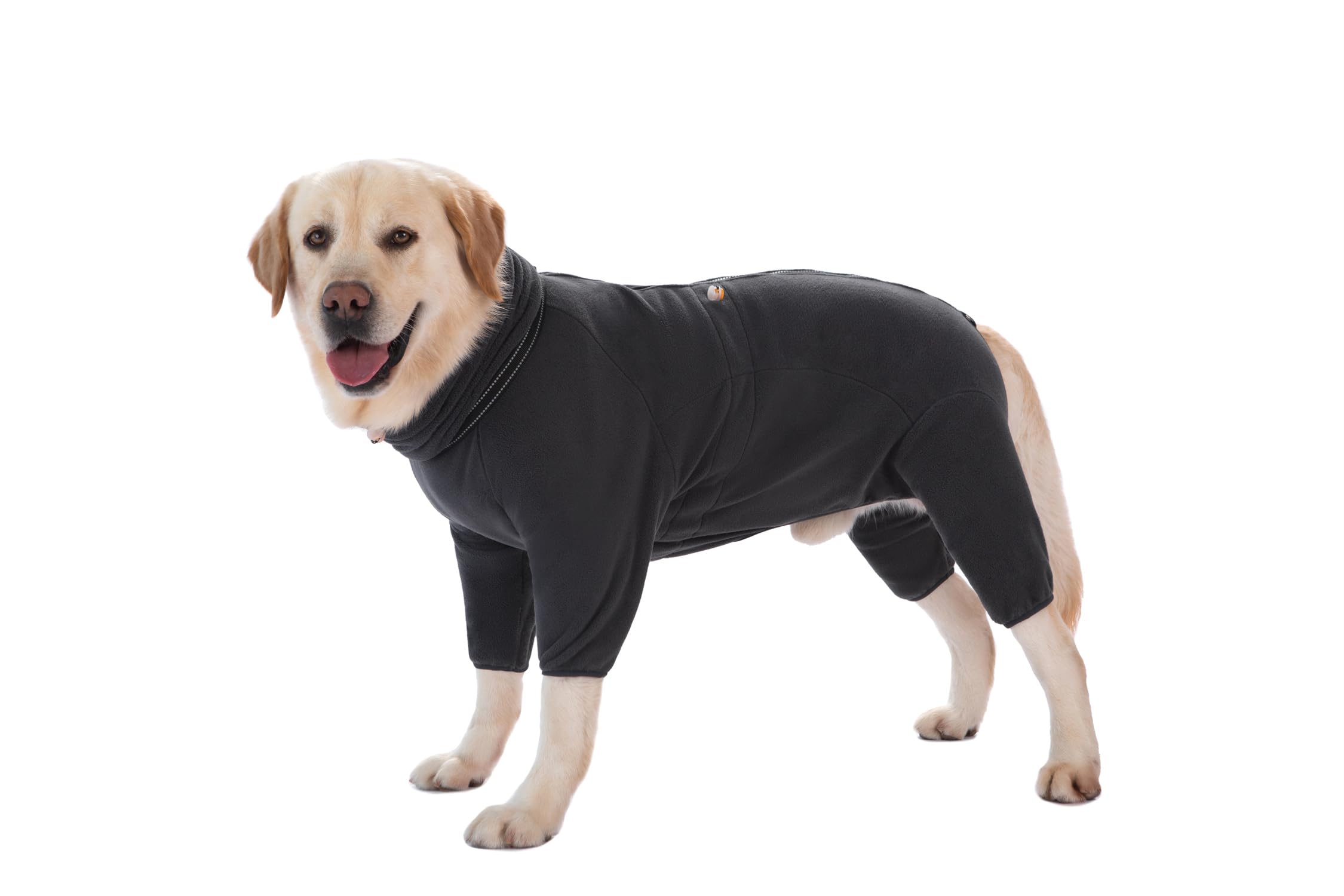 MeiAOBest Dog Clothing,Pet Winter Thickened Warm Four-Legged Jumpsuit with Zipper D-ring Reflective Strips,Dog Adjustable Anti-Hair Windproof Jacket for Small Medium Large Dogs_XXS(Dark Gray) — image 1