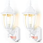 odorpower Porch Lights Outdoor Motion Sensor Wall Sconce Anti-Rust Aluminum, Exterior Outdoor Wall Lights Dusk to Dawn Porch Light Fixture Wall Mount for House Outside Patio 2Pack White