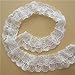 2 Meters Pleated Organza 2-Layer Lace Edge Trim Ribbon 6 cm Width White Trimmings Fabric Embroidered Applique Sewing Craft Wedding Bridal Dress Embellishment DIY Party Decoration Clothes Embroidery