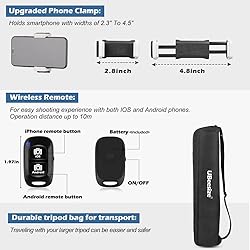 UBeesize 67” Camera Tripod with Travel Bag, Cell