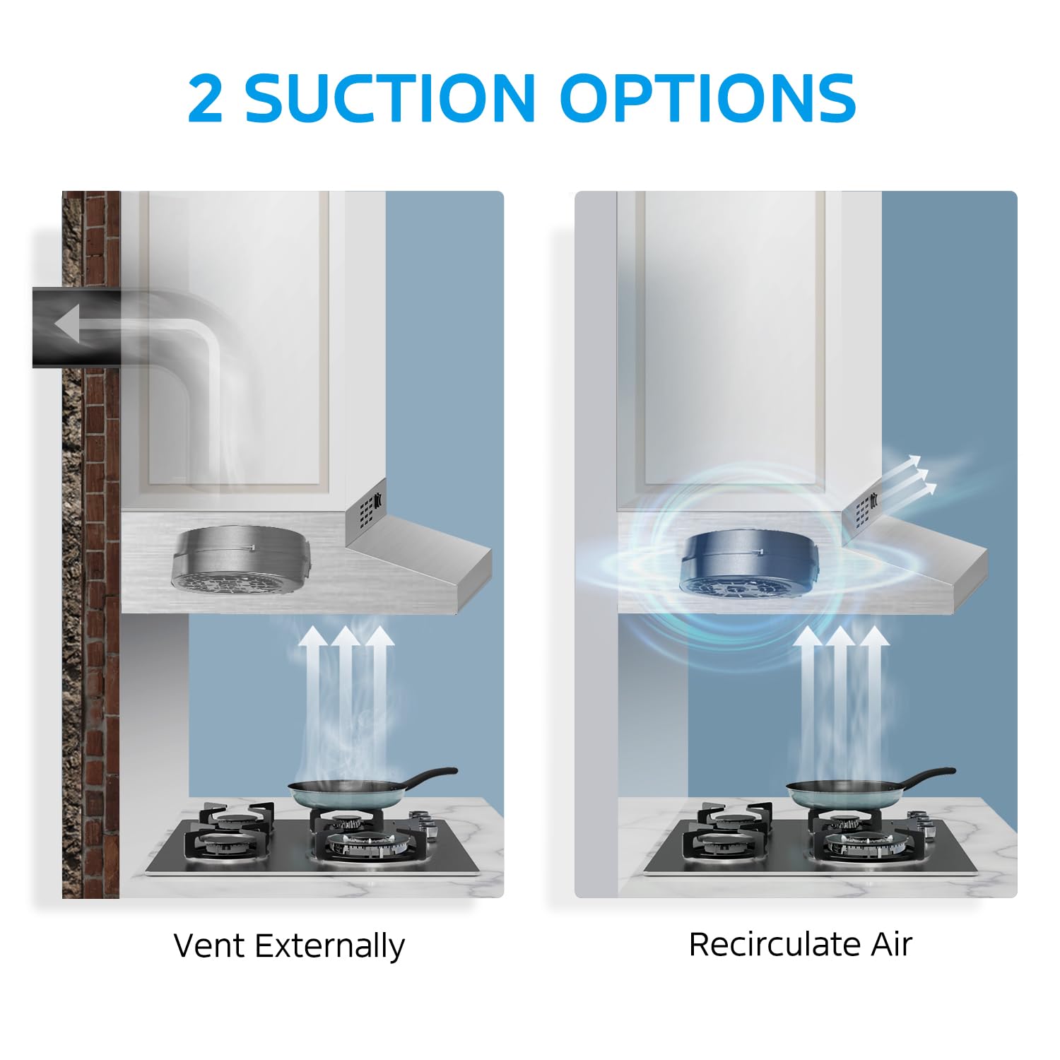 Midea MVU30W2AST Range 30 Inch Under Cabinet Vent Ductless Convertible with Durable Stainless Steel, 200 CFM Kitchen Hood with 2 Reusable Filter, 2 Speed Exhaust Fan