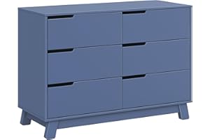 babyletto Hudson 6-Drawer Assembled Double Dresser in Cove Blue, Greenguard Gold Certified