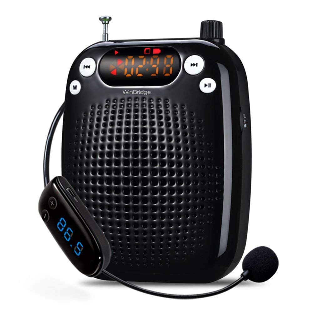 Wireless Voice Amplifier Microphones and Speakers with FM Radio Support TF card USB Drive Versatile Portable Personal Amplifier for Teachers