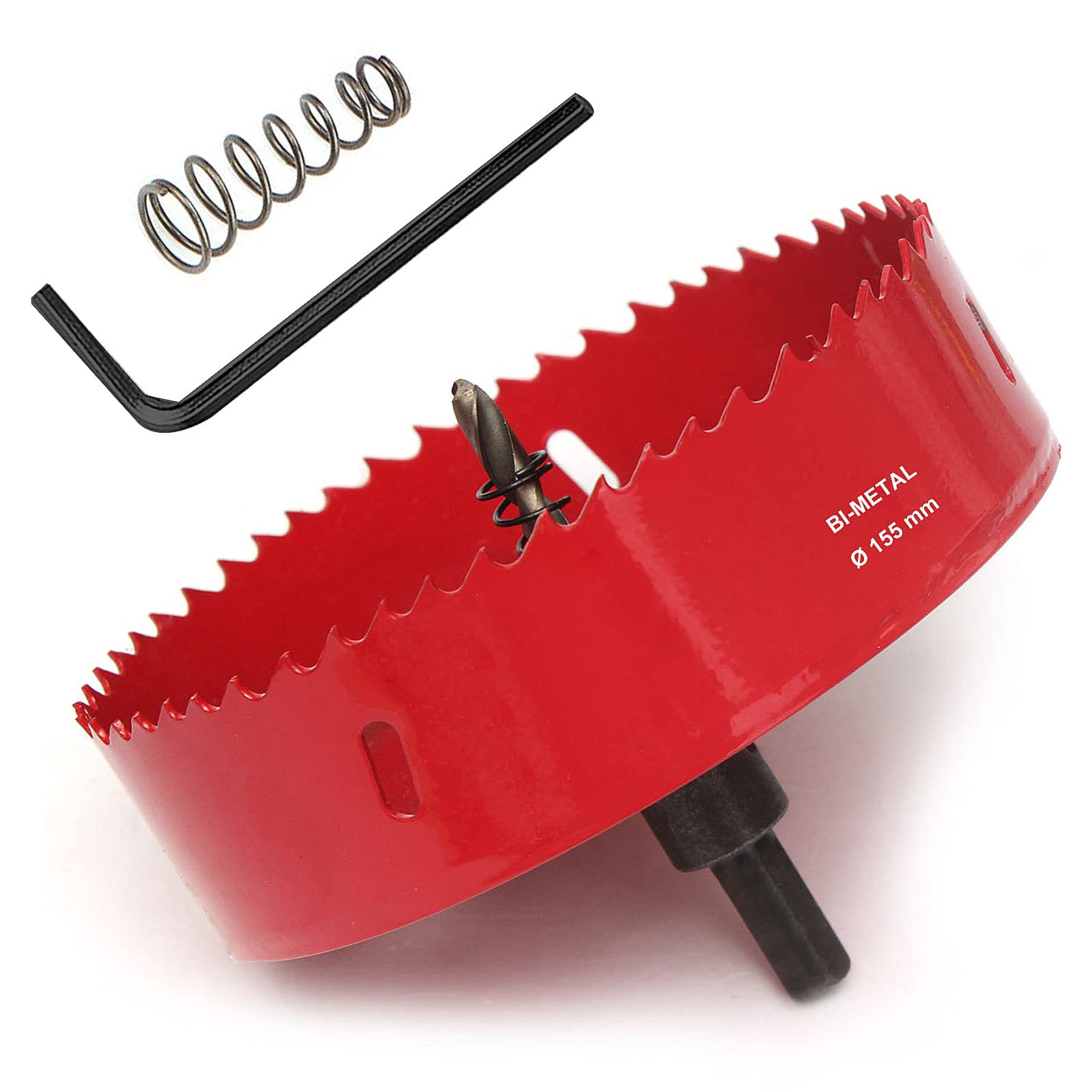 SagaSave 155mm HSS Bi-Metal Hole Saw with Corn Hole Drilling Cutter, Hole Cutter for Stainless Steel,Metal,Wood,Plastic,Drywall,Fiberboard,6.1inch 1PCS