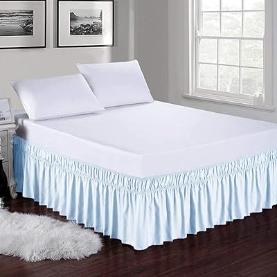 Buy Obytex Wrap Around Bed Skirts Cotton Bedskirt Elastic Dust Ruffle Silky Soft Wrinkle Free Classic Stylish Look In Your Bedroom Blue Twin Full 18 Drop Online In Indonesia B08jytncng