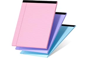 NICHELA 3 Pcs Legal Pads 8.5 x 11 Colored Note Pads 8.5 x 11 Notepad Total 75 Sheets, Micro Perforated Writing Pads Lined Paper College Ruled Pad of Paper Notebook To-Do List for School & Office Supplies