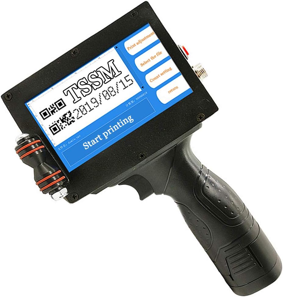 Portable High Definition Handheld Inkjet Printer with 4.3 Inch LED Touch Screen Display Inkjet Coding Machine for Trademark Logo Graphic Bar Code