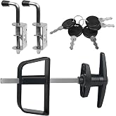 Shed Door Latch Kit with 5-1/2" Stem T-Handle Lock, 5 Keys and 2 Packs Spring Loaded Latch Hardware - Ideal for Sheds, Playhouses, Chicken Coops, RVs, Garages