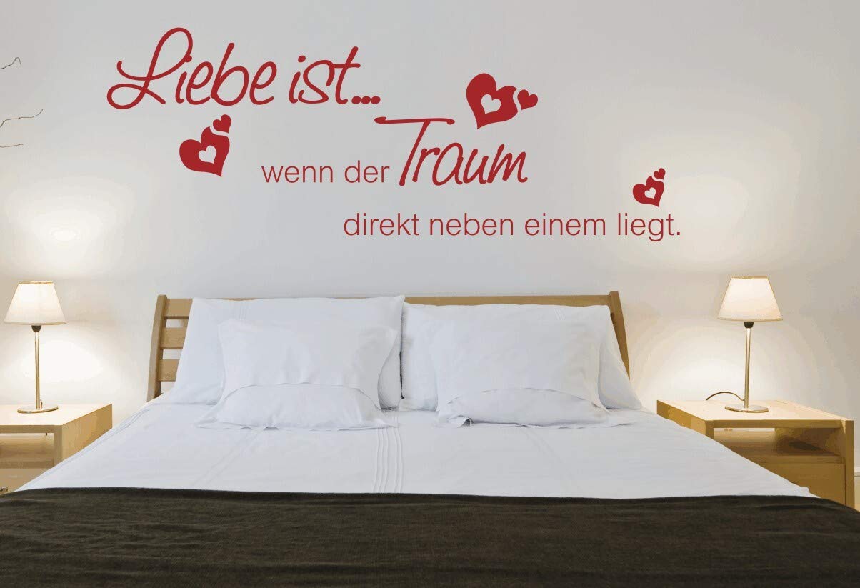 xmodeling® Wandtattoo Liebe ist wenn der Traum Schlafzimmer Sprüche