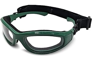 Fresh Menu Kitchen Onion Goggles with Adjustable Strap, Protective Eyewear for Onion Fumes, Splashing Oil, and Smoke, Clear, Anti-Glare Safety Goggles, Durable Frame with Foam Cushions, Green