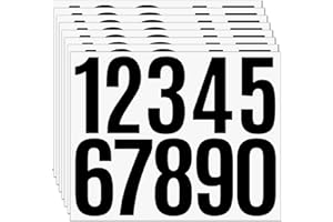 LAJEBZOM 8 Sheets Mailbox Numbers Stickers, 3 inch Self Adhesive Vinyl Waterproof Letter Stickers, 0-9 Large Decals House numbers for Signs Cars Doors Business Address number, Classroom Decor, Door（Black ）
