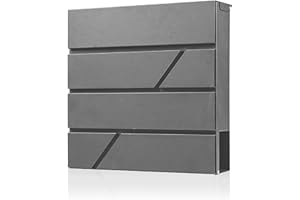 YOOBOX Wall Mounted Mailbox, Large Capacity Mailboxes with Key Lock and Newspaper Compartment, Waterproof & Rust-Proof, Drop Box for House, Porch, Outside, 14.57 x 14.57 x 4.33 inch, Grey