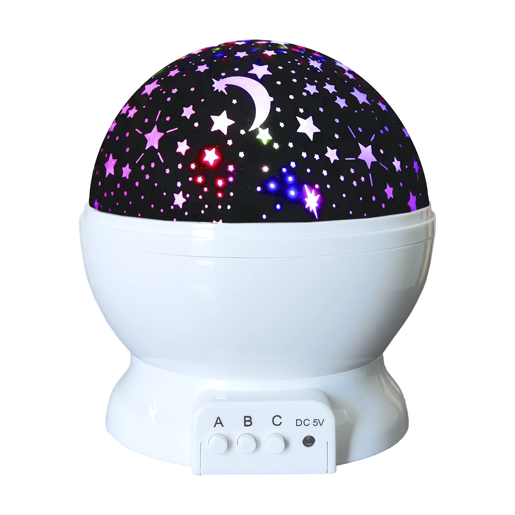 Vingtank Starry Night Light Projector – 360° Rotating, 4 LED Modes, USB/Battery Powered, Great Gift For Kids 3-12