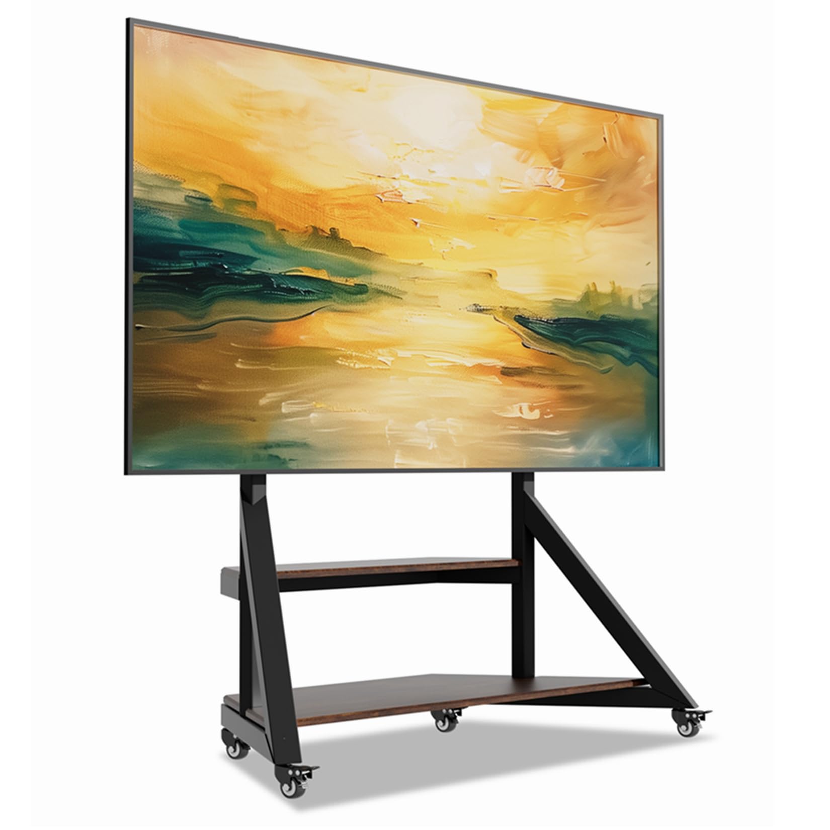 Photo 1 of unho Large Mobile TV Floor Stand with Wheels for 65 75 85 86 90 100 inch TVs, Heavy Duty Rolling TV Mount Cart with Television Stands for Living Room Entertainment Max VESA 800x600mm, Up to 220 lbs