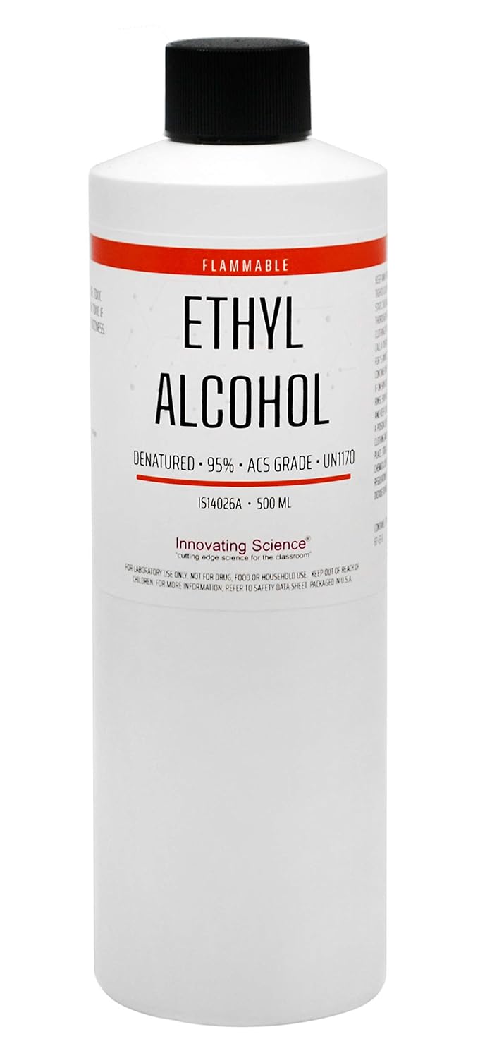 ACS Reagent Grade 95 Denatured Ethyl Alcohol, 500mL Ideal for