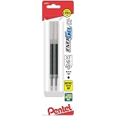 Pentel EnerGel Liquid Gel Pen Refill, 0.3 mm, Black, Pack Of 2