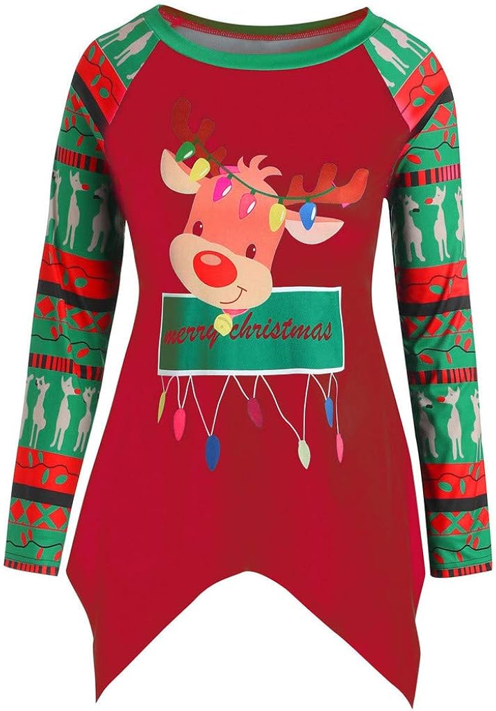 christmas tops ladies plus size