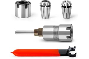 MEIGGTOOL 1/4 Inch Shank Router Bit Extension Collets ER20M Extender Chuck Converter Adapter, Convert 1/2-Inch & 1/4-Inch Shank Bits for Milling Lathe Tool Workholding and CNC Engraving Machine