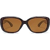 SOJOS Vintage Square Sunglasses for Women Polarized UV Protection Havana Frame SJ2111