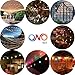ONO-Tech Commercial Grade Outdoor, Indoor String Lights Strand 10 E26 Hanging Sockets, Include 12-Pack S14 Colorful Incandescent Bulb Deck Yard Cafe Pergola Party Tents Market Patio Gazebo
