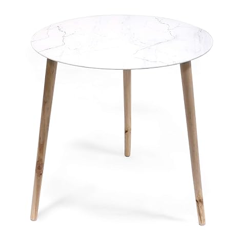 Jonas Tisch Rund 50x50 Cm Dreibein Couchtisch Weiß Aus Holz