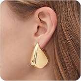 SLOONG 18K Gold Plated Geometric Earrings Waterdrop Dangle Earrings Chunky Teardrop Stud Earrings Lightweight Earrings Hypoallergenic Jewelry for Women Adult