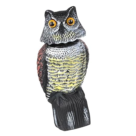 Segolike GARDEN OWL DECOY BIRD SCARER SCARECROW- WIND ACTIVATED SPINNING HEAD