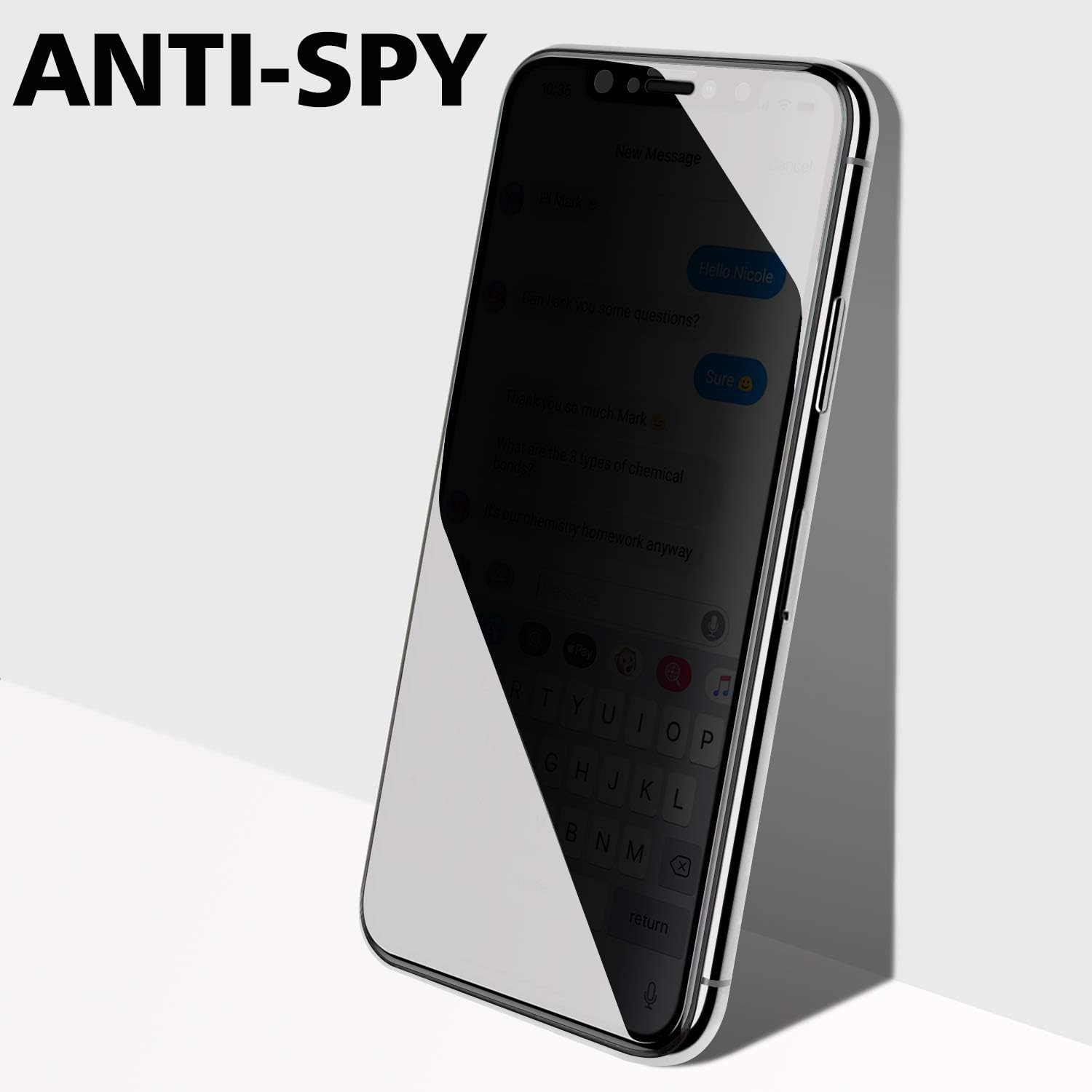 [2 Pack] Privacy Screen Protector Compatible with iPhone 11 Pro Max & iPhone Xs Max 6.5 inch [Anti-Spy] SMAPP 9H Hardness Tempered Glass Case Friendly/Easy Install/Bubble Free/Full Coverage