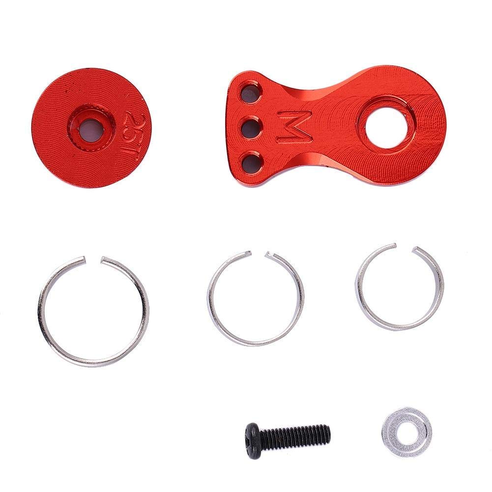 Tbest Buffer Ring Gear Arm, 25T Steering Servo Horn Arm for 1/10 1/8 RC Vehicle (M Model) (Red（N1022R）) Model Toy