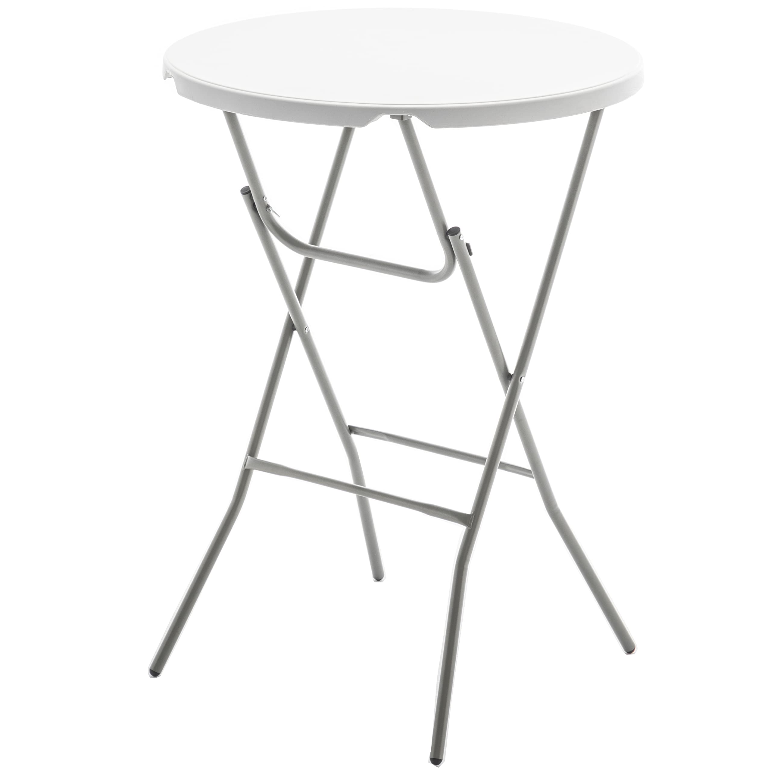 Photo 1 of BTEXPERT 32" Round 43" Bar Height White Granite Plastic Folding Table Portable Commercial Table Banquet Card Coffee Dining Cocktail Table for Wedding Party Event Home Kitchen Outdoor