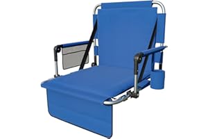 Daluvenix Folding Stadium Seat with Back & Cushion, Portable Stadium Chair with Cup Holder, Mesh Bag and Hide Hook,Bleacher Chair with Sturdy Frame for Sport Event, Beach,Concert