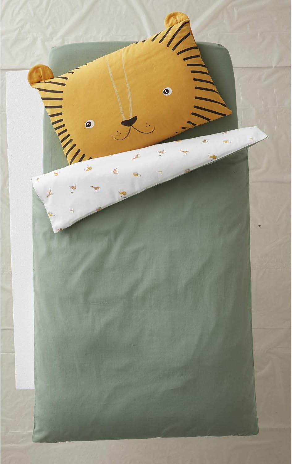 Vertbaudet Housse De Couette Bebe Mon Petit Lion Ivoire Imprime Vert 100x1 Ameublement Et Decoration Cuisine Et Maison Mkyra Org