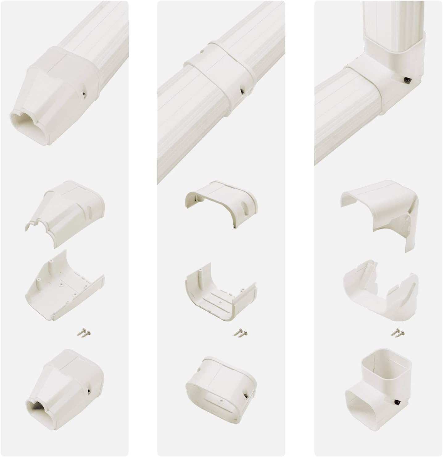 GUYAAC 3" W 15Ft L Air Conditioner Decorative PVC Line Cover Kit for Mini Split Air Conditioners and Heat Pumps: Home Improvement