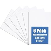 KINLINK 8" x 12" x 0.04" White Abs Plastic Sheet Flexible Moldable 6 Pack | PVC Board Kydex Sheet 1/25" Thick (1mm) for Crafts Materials, Home Decor, Switch Panels, Drawer Dividers and Handicrafts