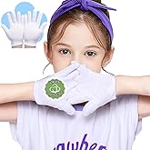 24Pcs Moisturizing White Cotton Gloves for Dry Hands Eczema Gloves for Kid and Women Stretchable Reusable Cloth Gloves(S)