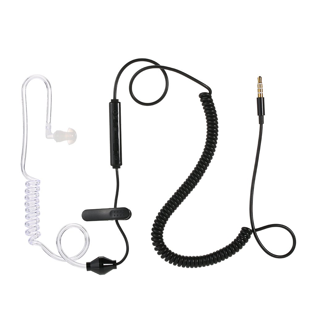 Air Tube Headset, Docooler Anti Radiation Headphones Single Ear Hook Stereo Headphones for Samsung Xiaomi Huawei HTC Sony LG and other 3.5 mm Jacks