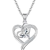 JOSHLUXE 2 Carat Moissanite Heart Necklace,D Color VVS1 Moissanite 925 Sterling Silver Pendant Necklace Jewelry, Anniversary Birthday Gifts for Wife Mom Girlfriend