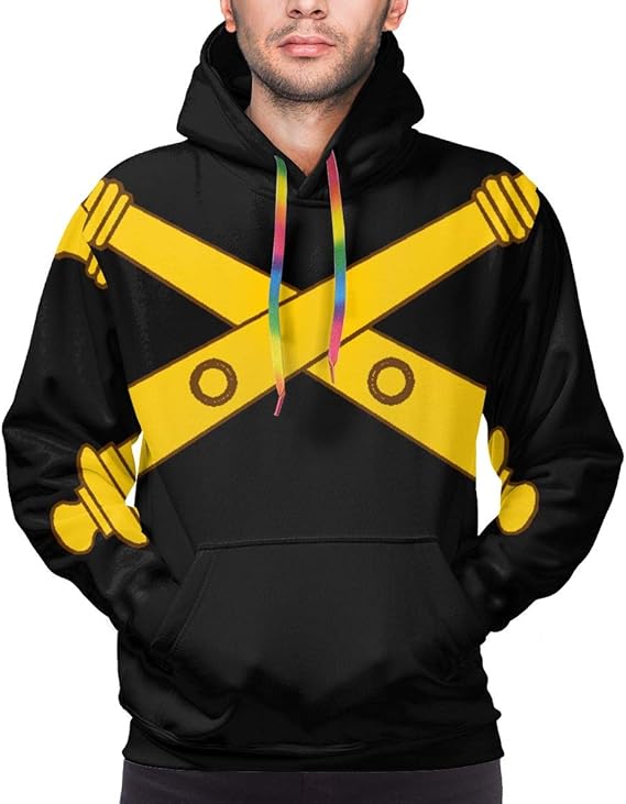 XQFwylms US Army Field Artillery Men's 3D Print Pattern Pullover Hooded Sweatshirt