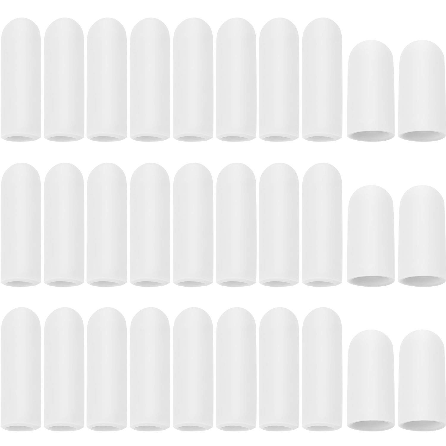 30 Pieces Gel Finger Protector Finger Cots Silicone Finger Cover Cap Gel Finger Sleeves Finger Support for Finger Cracking, Finger Trigger (White)
