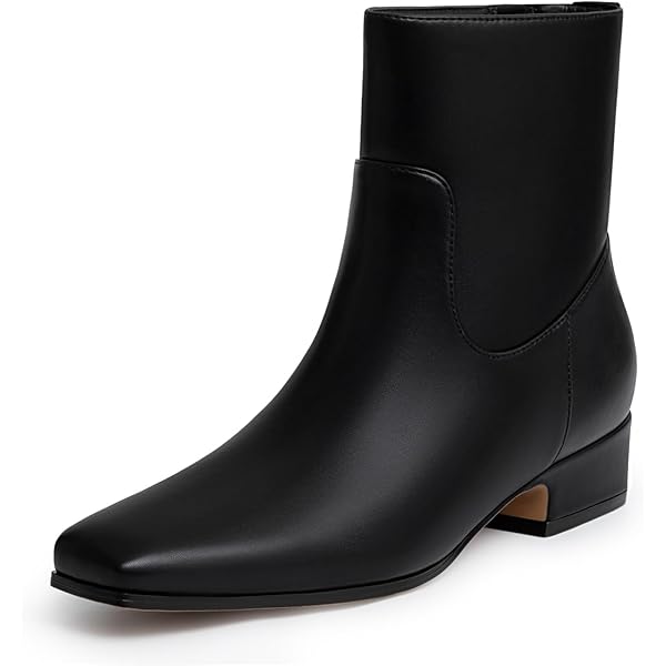 Amazon.com | ZXHYZLZ Womens Black Chunky High Heel Boots - Zip Up