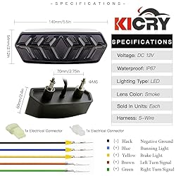 KICRY Tail Light with Turn Signals Led Integrated