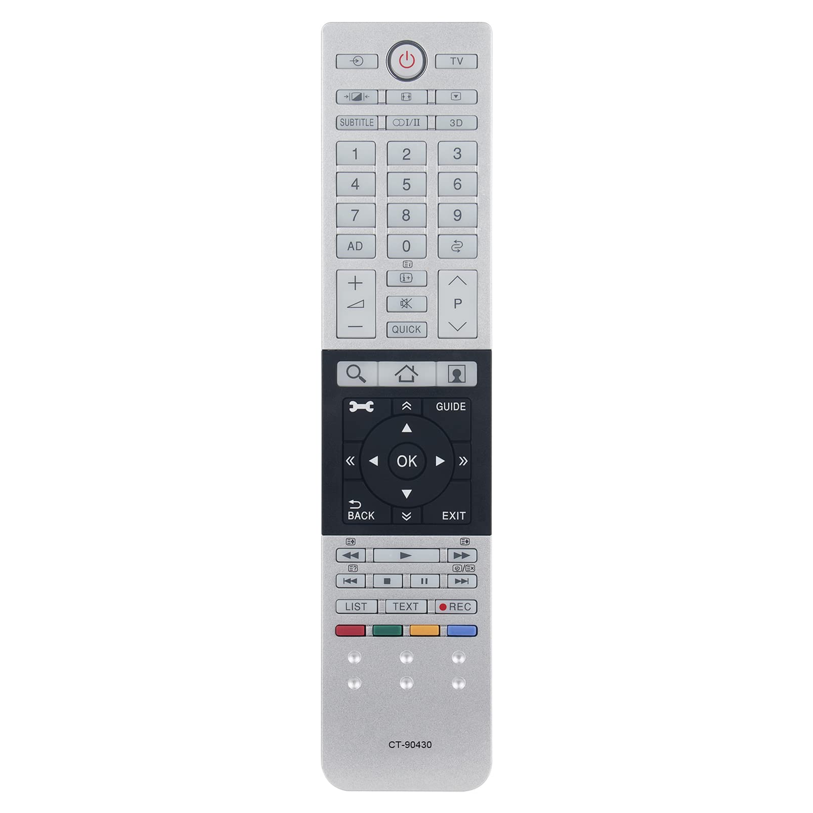 ALLIMITY CT-90429 CT-90430 Remote Control Replace fit for Toshiba 3D 4K TV 58L7363RB 39L4333DG 40L3775D L7300A 40L6353D 32L6353DG 50L7300U 58L7365DG 58L7300U 58L9300VM 65L9363DG 50L7333DF 40L7335DG
