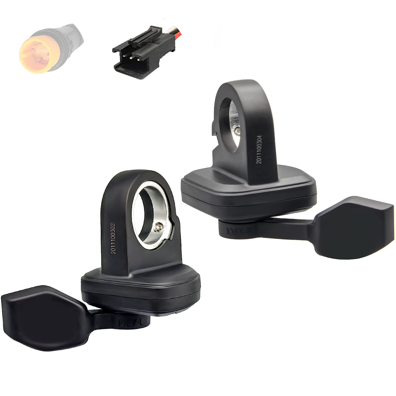 HUDAMZKY EBike Thumb Throttle 108X Left or Right Thumb Throttle Speed Control 3 Pin Waterproof/SM Connector 12V 24V 36V 48V 72V for Electric Scooters and EBike (108X-L SM Plug)