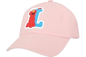 Sesame Street Elmo & Abby Kids Toddler Cap with Initial, Toddler Boys Hat, Youth Girl Baseball Cap, Cute Toddler Baseball Cap