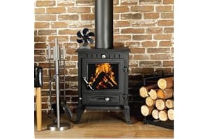 AGbowl - Thermodynamic Stove Fan, 6-blade Wooden Stove Wall Stove Fan, Safe Home Wall Stove Fan for Log Burners, Environmentally Friendly and Efficient Wall Stove Fan with Large Torch Shape