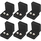KUKUVR 6 Pieces Classic Velvet Jewelry Earring Gift Box for Stud Earring Necklace Pendant, Jewellry Earring Storage Display Case for Wedding Engagement Birthday Anniversary
