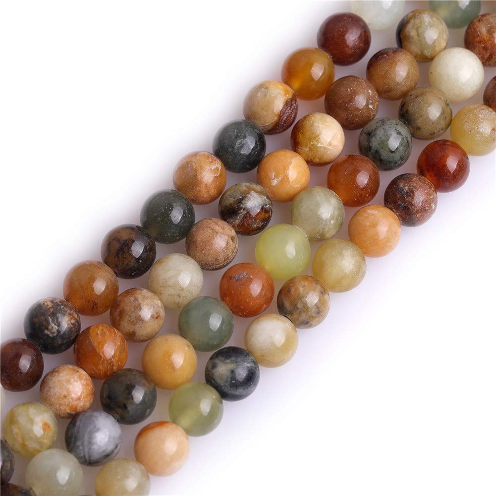 GEM-Inside Natural 6mm Hua Show Jade Round Gemstone Semi Precious Loose Beads for Jewellery Making 15'' — image 1