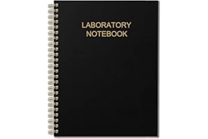 Tuun Fuplan Lab Notebook/Laboratory Notebook - (.25" Grid Format), Laboratory Notebook Quad Ruled Science Lab Book for Chemistry, Physics, 8" x 10", Spiral Bound, Flexible Cover, Black